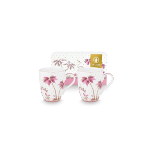 Jolie dots pink set van 2 mokken 
